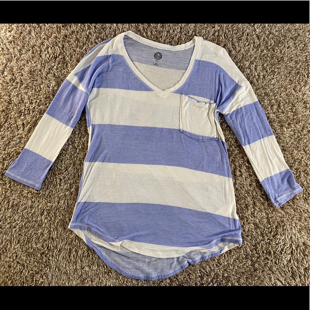 SO Striped 3/4 Sleeve Top